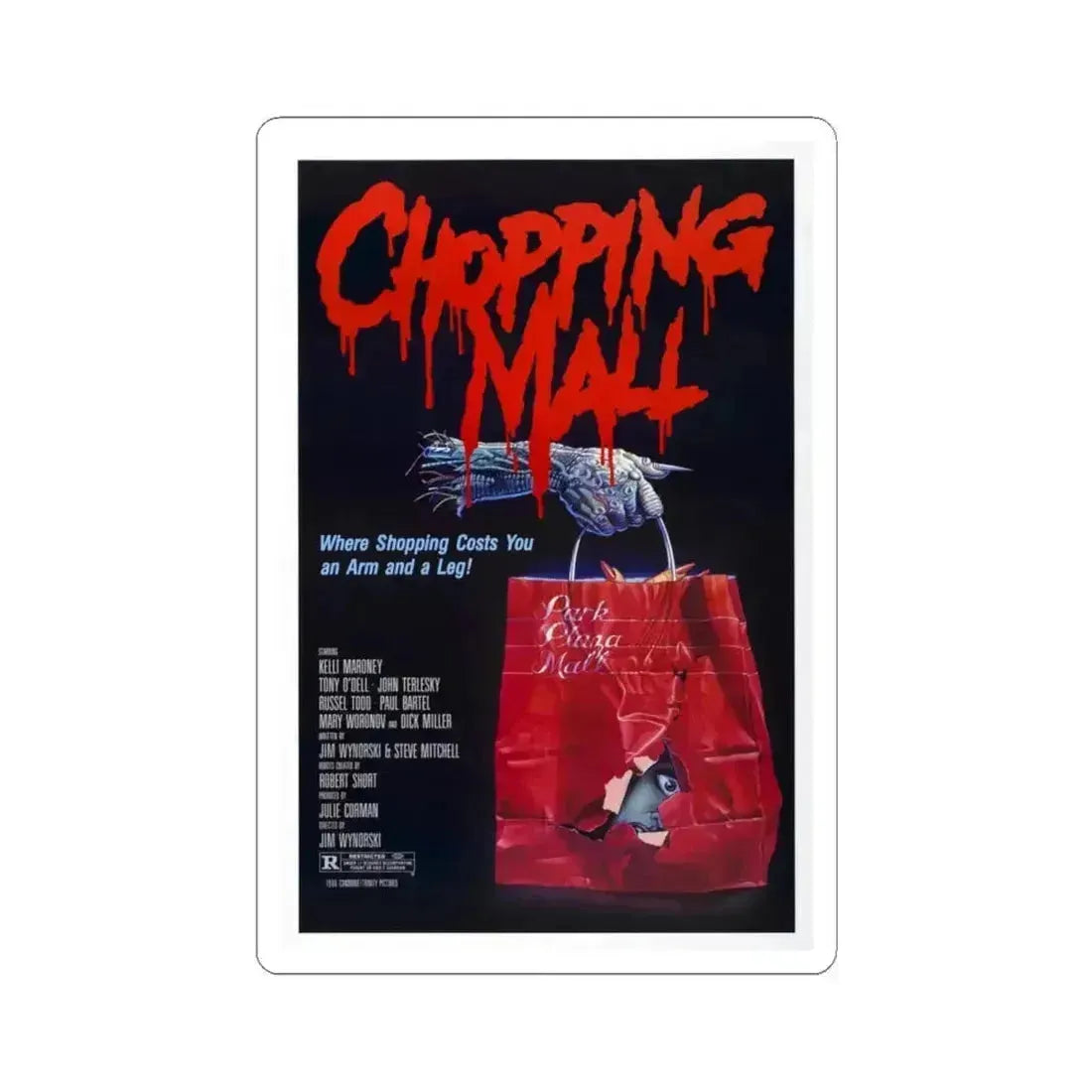 CHOPPING MALL 1986 Movie Poster - STICKER Vinyl Kiss-Cut Decal 6 Inch White - The Sticker Space
