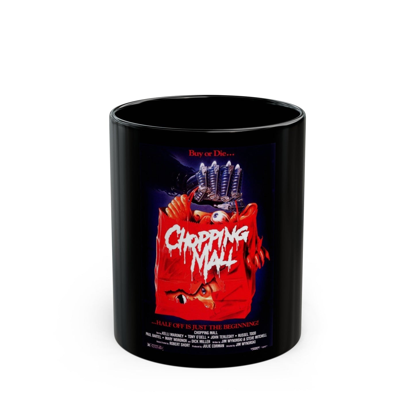 CHOPPING MALL (2) 1986 Movie Poster - Black Coffee Mug-11oz-The Sticker Space