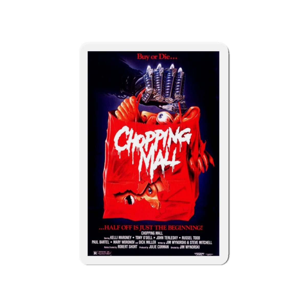 CHOPPING MALL (2) 1986 Movie Poster - Die-Cut Magnet-4" x 4"-The Sticker Space