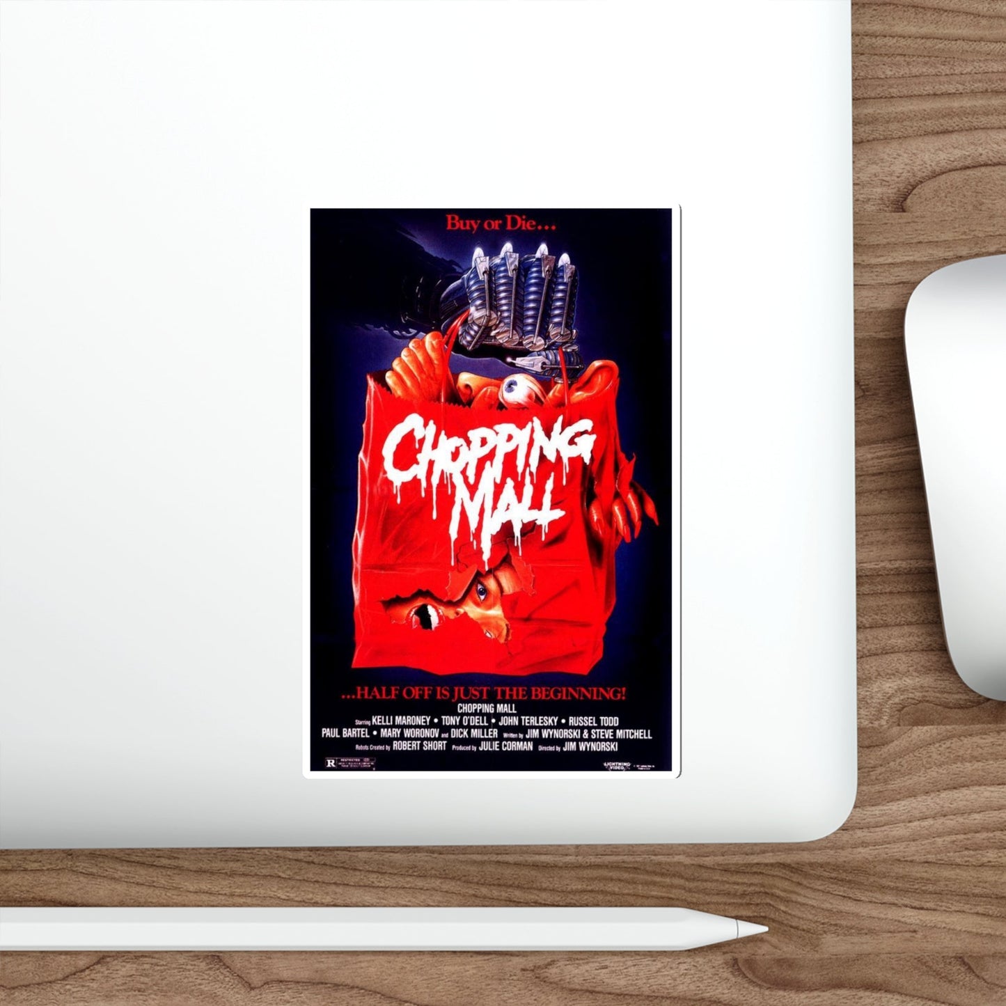 CHOPPING MALL (2) 1986 Movie Poster STICKER Vinyl Die-Cut Decal-The Sticker Space