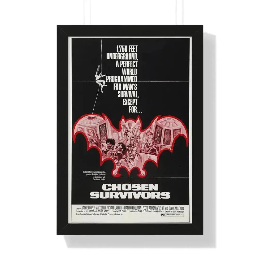 CHOSEN SURVIVORS 1974 - Framed Movie Poster 16″ x 24″ Black - The Sticker Space