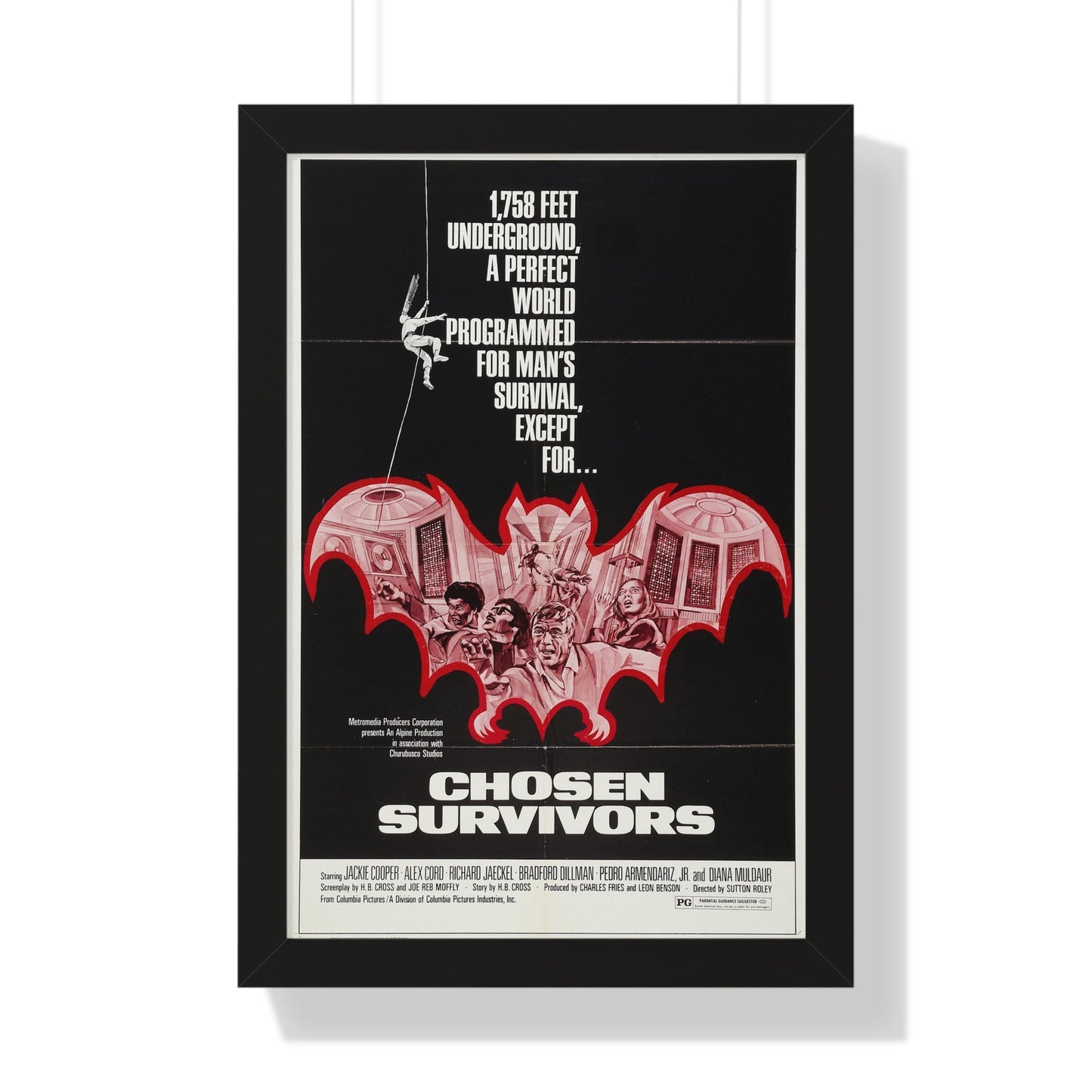 CHOSEN SURVIVORS 1974 - Framed Movie Poster-16″ x 24″-The Sticker Space