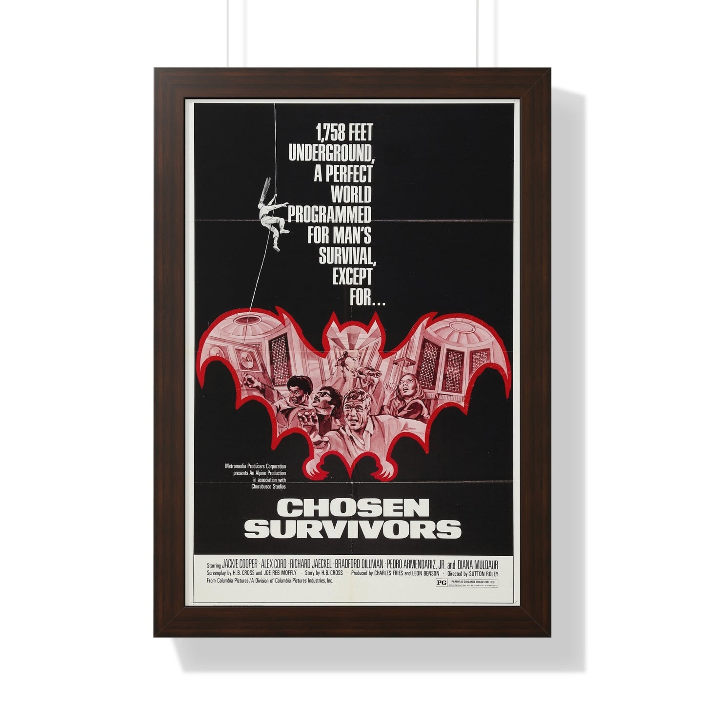 CHOSEN SURVIVORS 1974 - Framed Movie Poster-16″ x 24″-The Sticker Space