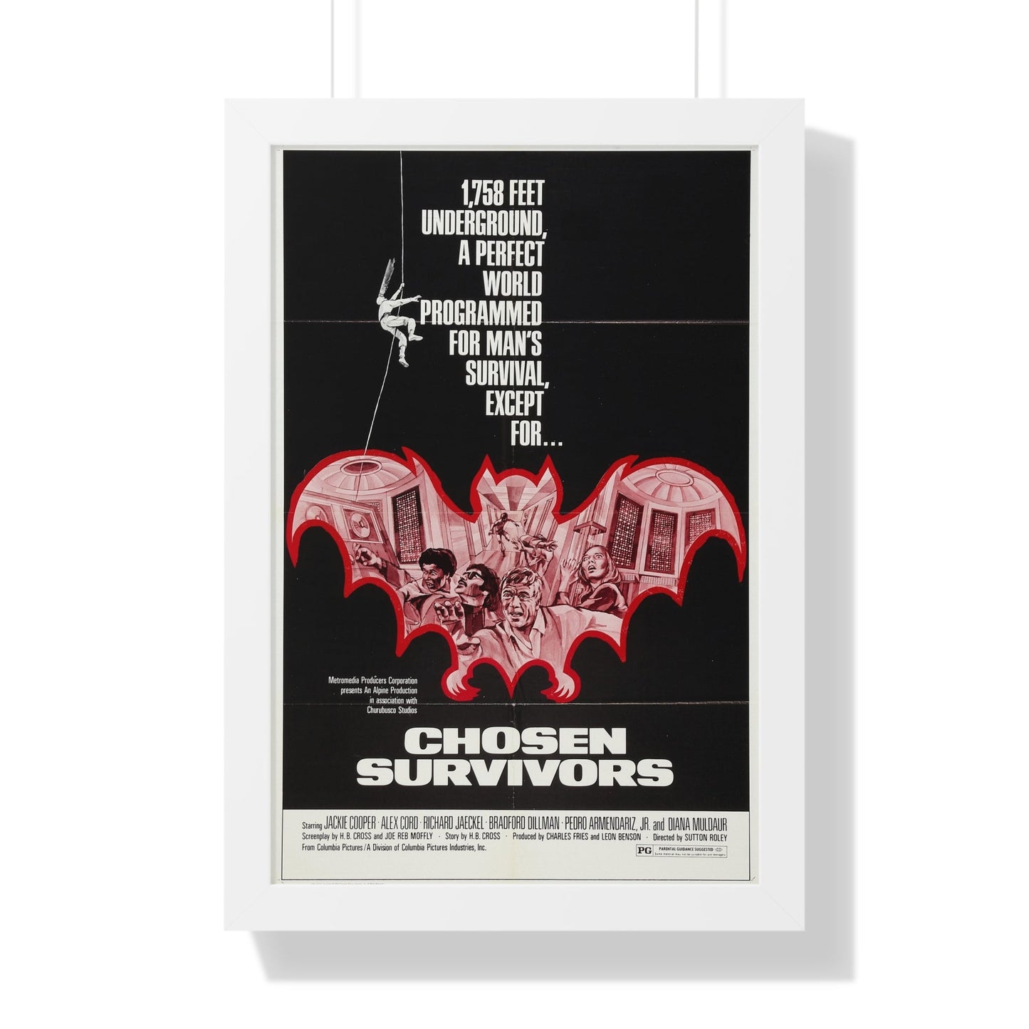 CHOSEN SURVIVORS 1974 - Framed Movie Poster-16″ x 24″-The Sticker Space