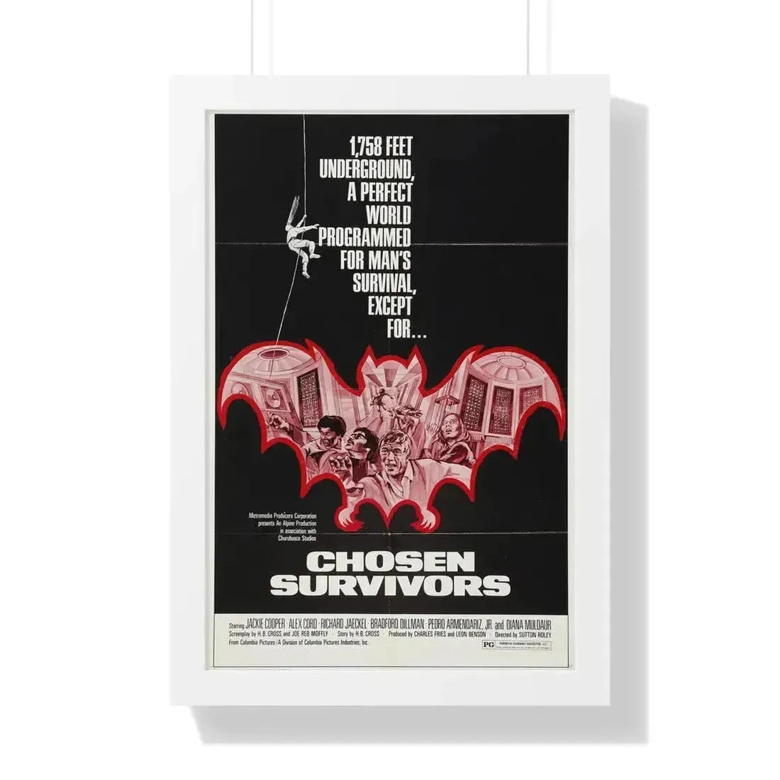 CHOSEN SURVIVORS 1974 - Framed Movie Poster 16″ x 24″ White - The Sticker Space