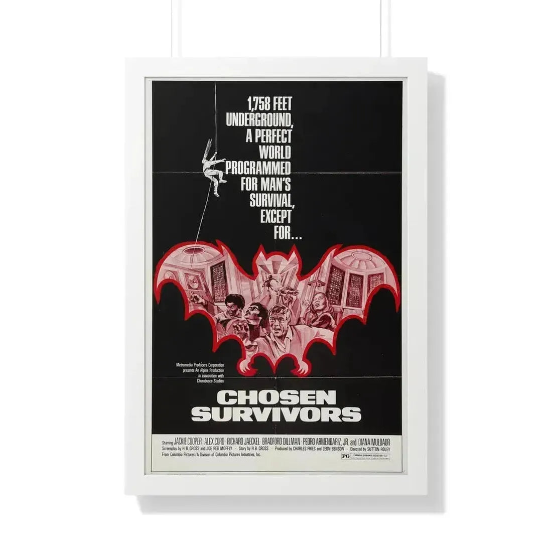 CHOSEN SURVIVORS 1974 - Framed Movie Poster 20" x 30" White - The Sticker Space