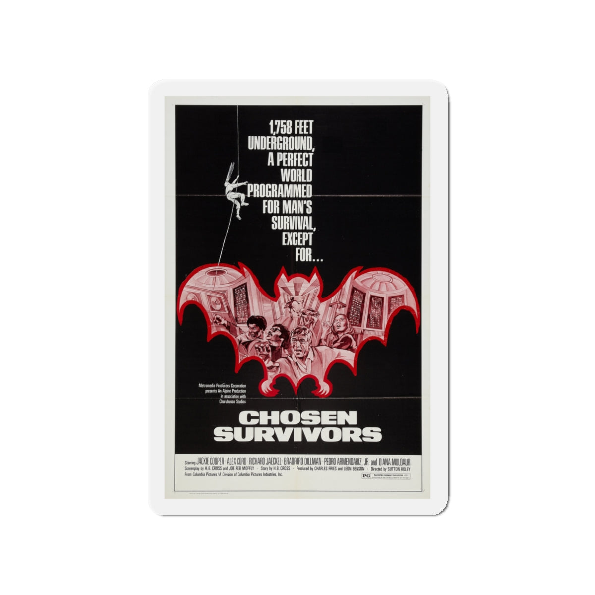 CHOSEN SURVIVORS 1974 Movie Poster - Die-Cut Magnet-3" x 3"-The Sticker Space