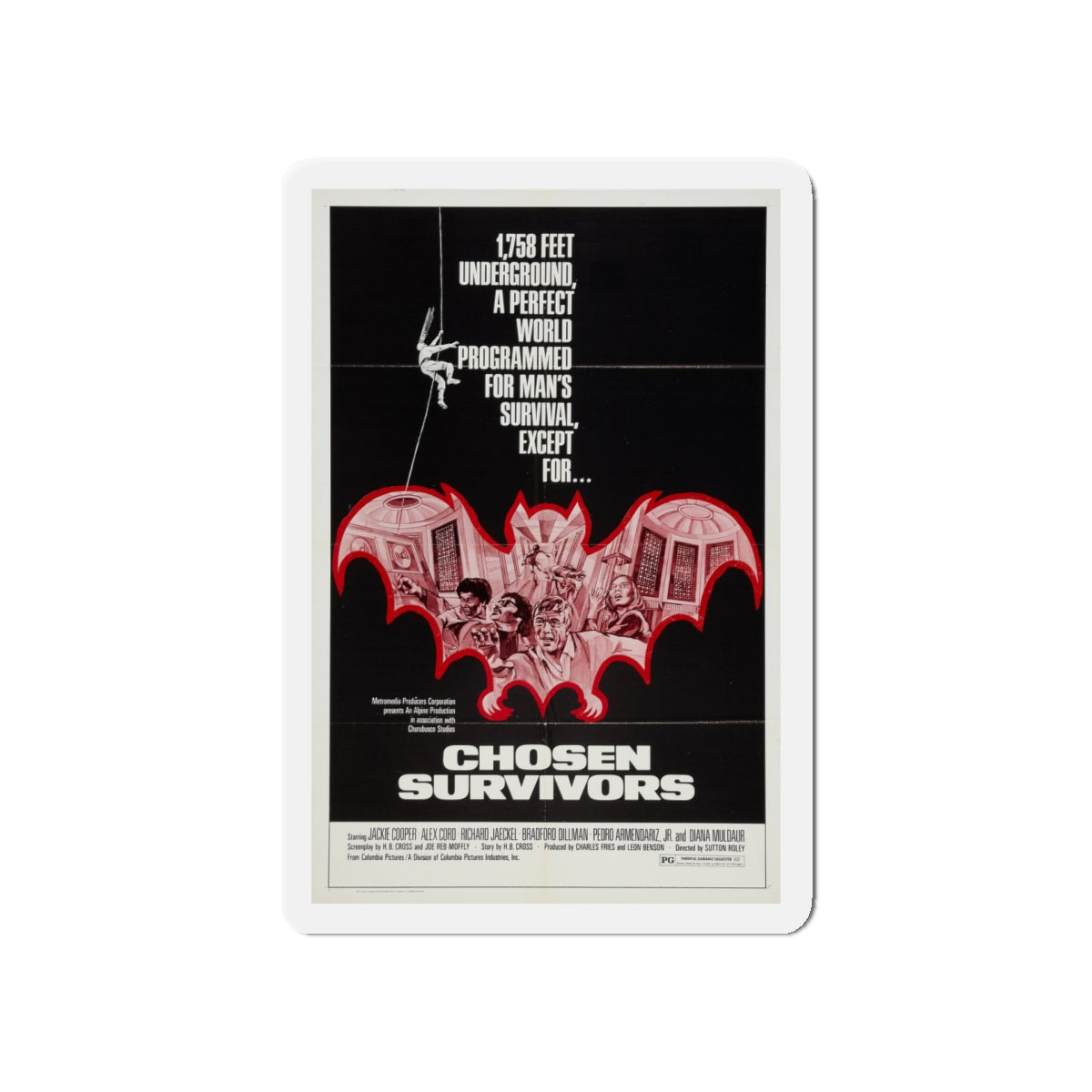 CHOSEN SURVIVORS 1974 Movie Poster - Die-Cut Magnet-5" x 5"-The Sticker Space