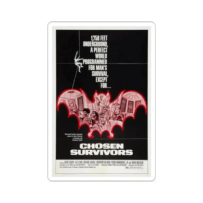 CHOSEN SURVIVORS 1974 Movie Poster - STICKER Vinyl Kiss-Cut Decal 3 Inch White - The Sticker Space