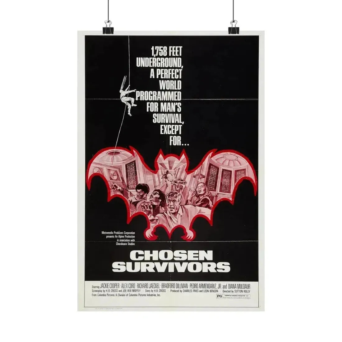 CHOSEN SURVIVORS 1974 - Paper Movie Poster 12″ x 18″ Matte - The Sticker Space