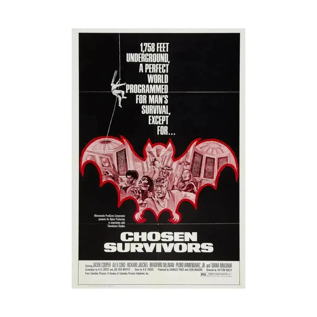 CHOSEN SURVIVORS 1974 - Paper Movie Poster - The Sticker Space