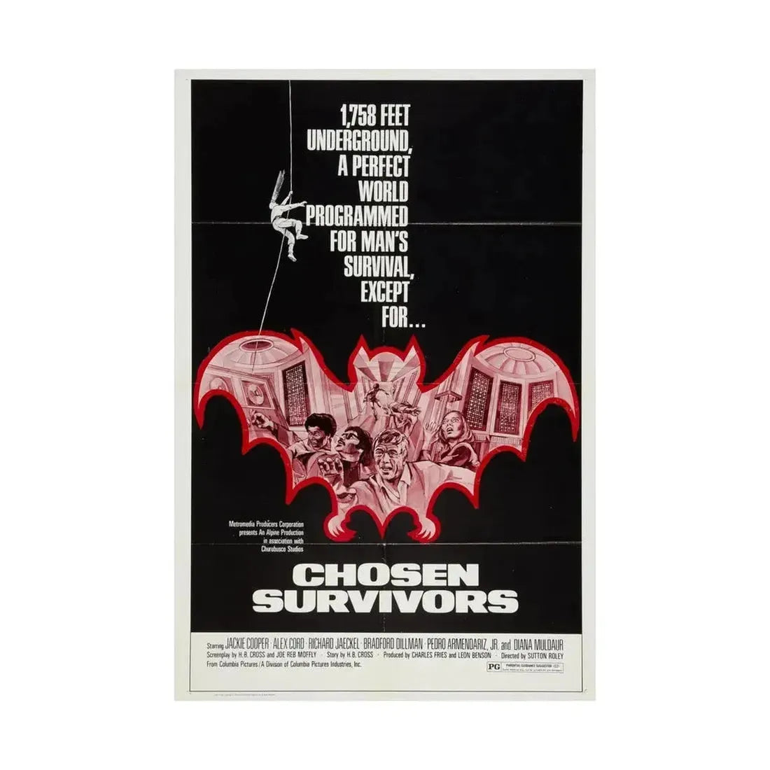 CHOSEN SURVIVORS 1974 - Paper Movie Poster - The Sticker Space