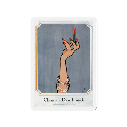 Christian Dior lipstick, advertisement illustration (Magazine Illustration) Refrigerator Magnet-3" x 3"-The Sticker Space