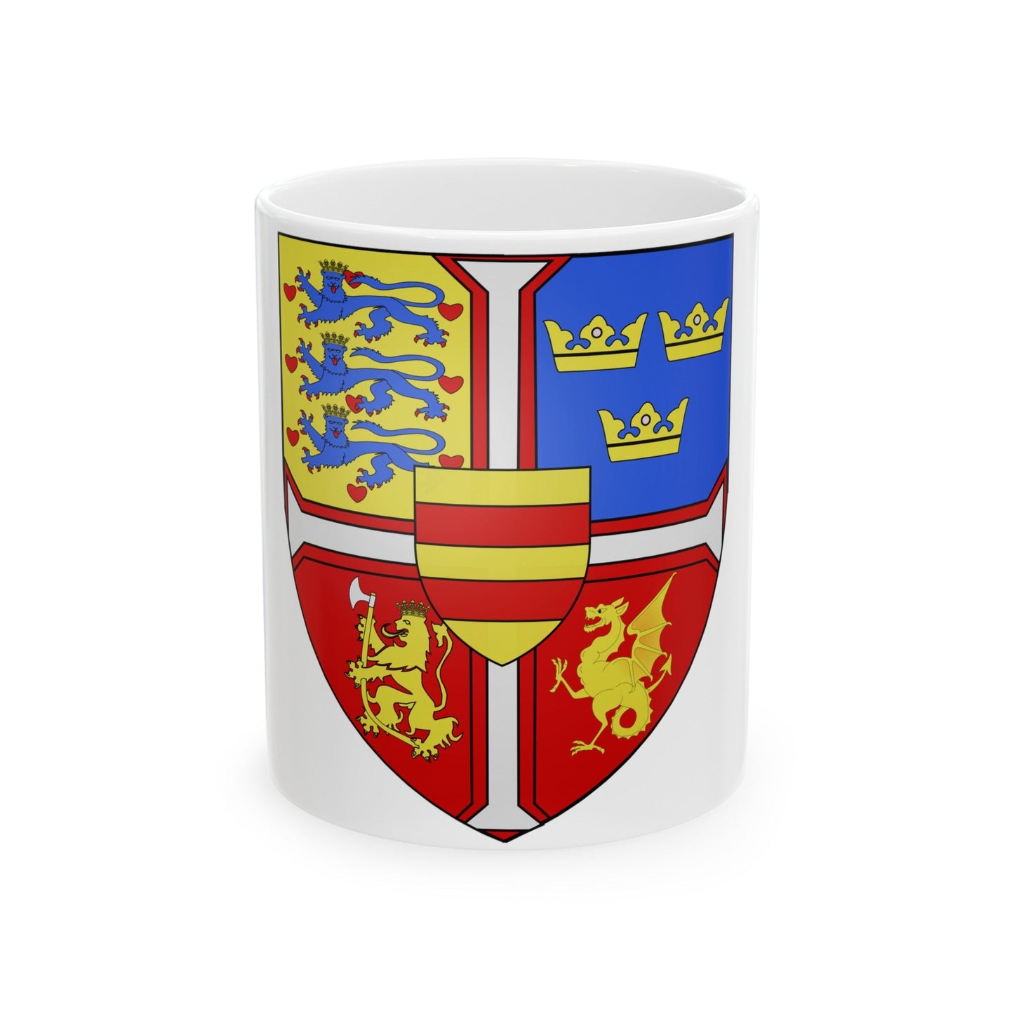 Christian I of Denmark Coat of Arms 1457-1460 - White Coffee Mug-11oz-The Sticker Space