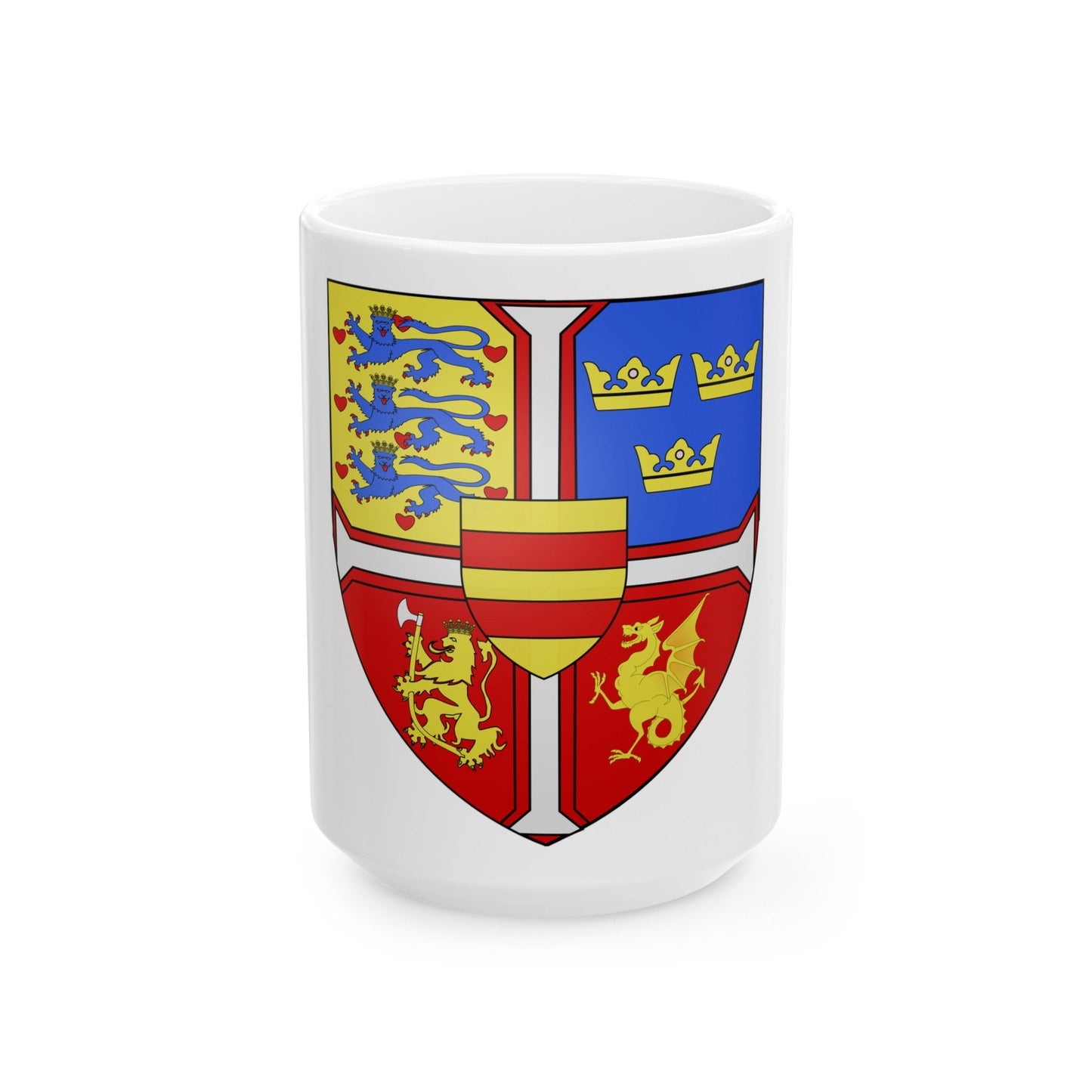 Christian I of Denmark Coat of Arms 1457-1460 - White Coffee Mug-15oz-The Sticker Space