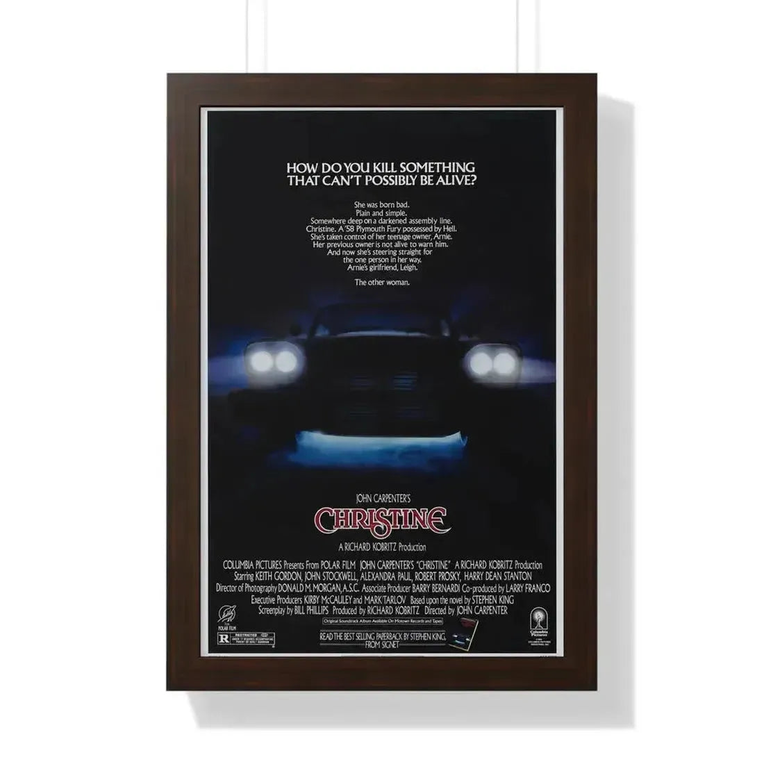 CHRISTINE 1983 - Framed Movie Poster 16″ x 24″ Walnut - The Sticker Space
