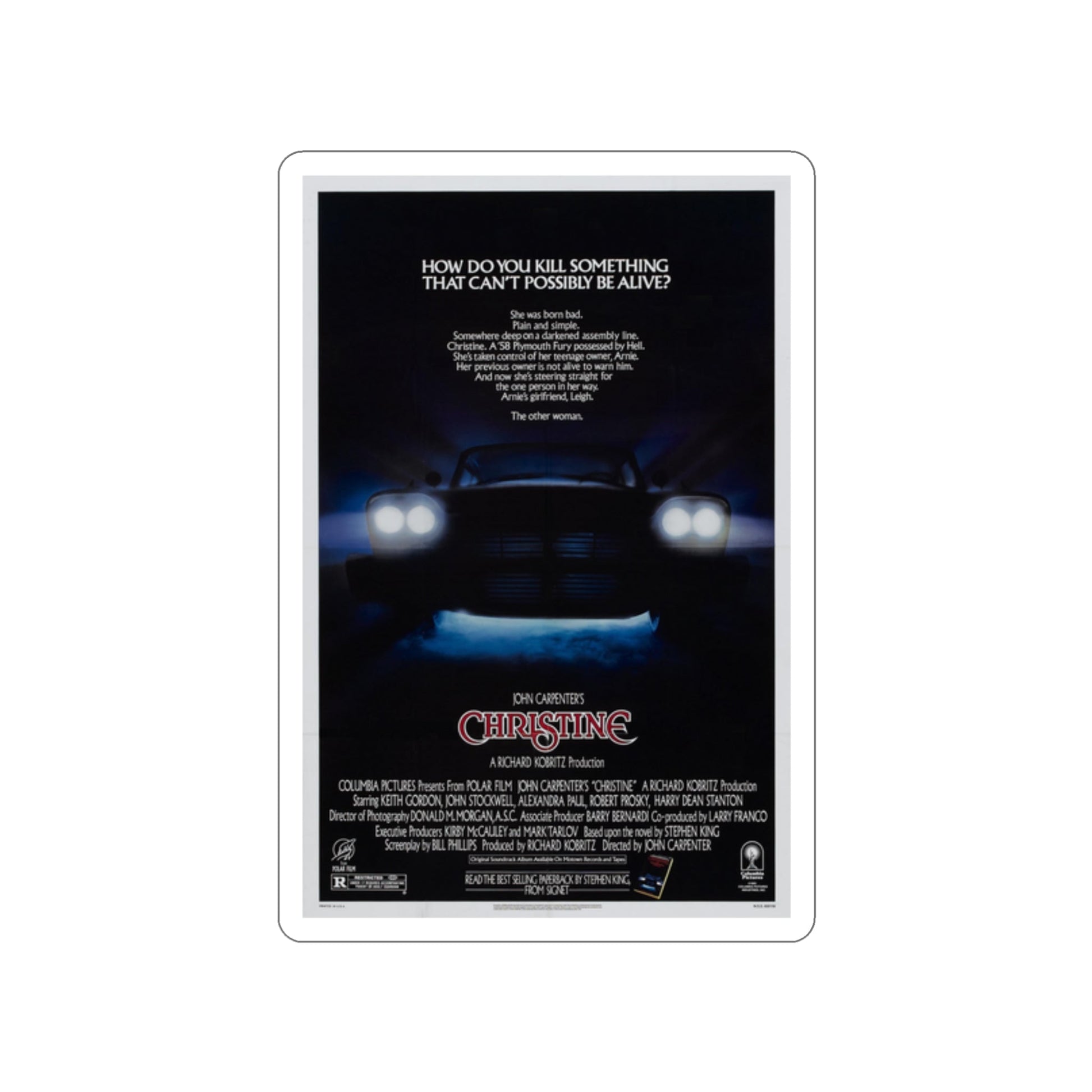 CHRISTINE 1983 Movie Poster STICKER Vinyl Die-Cut Decal-2 Inch-The Sticker Space