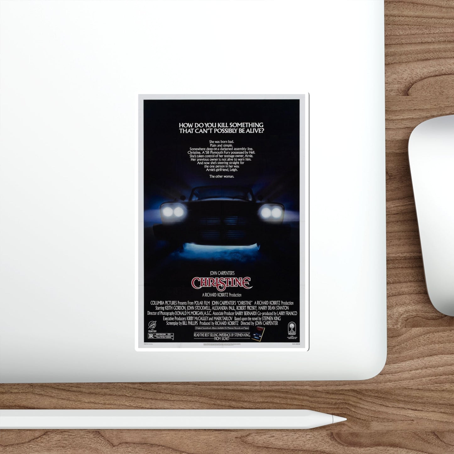 CHRISTINE 1983 Movie Poster STICKER Vinyl Die-Cut Decal-The Sticker Space