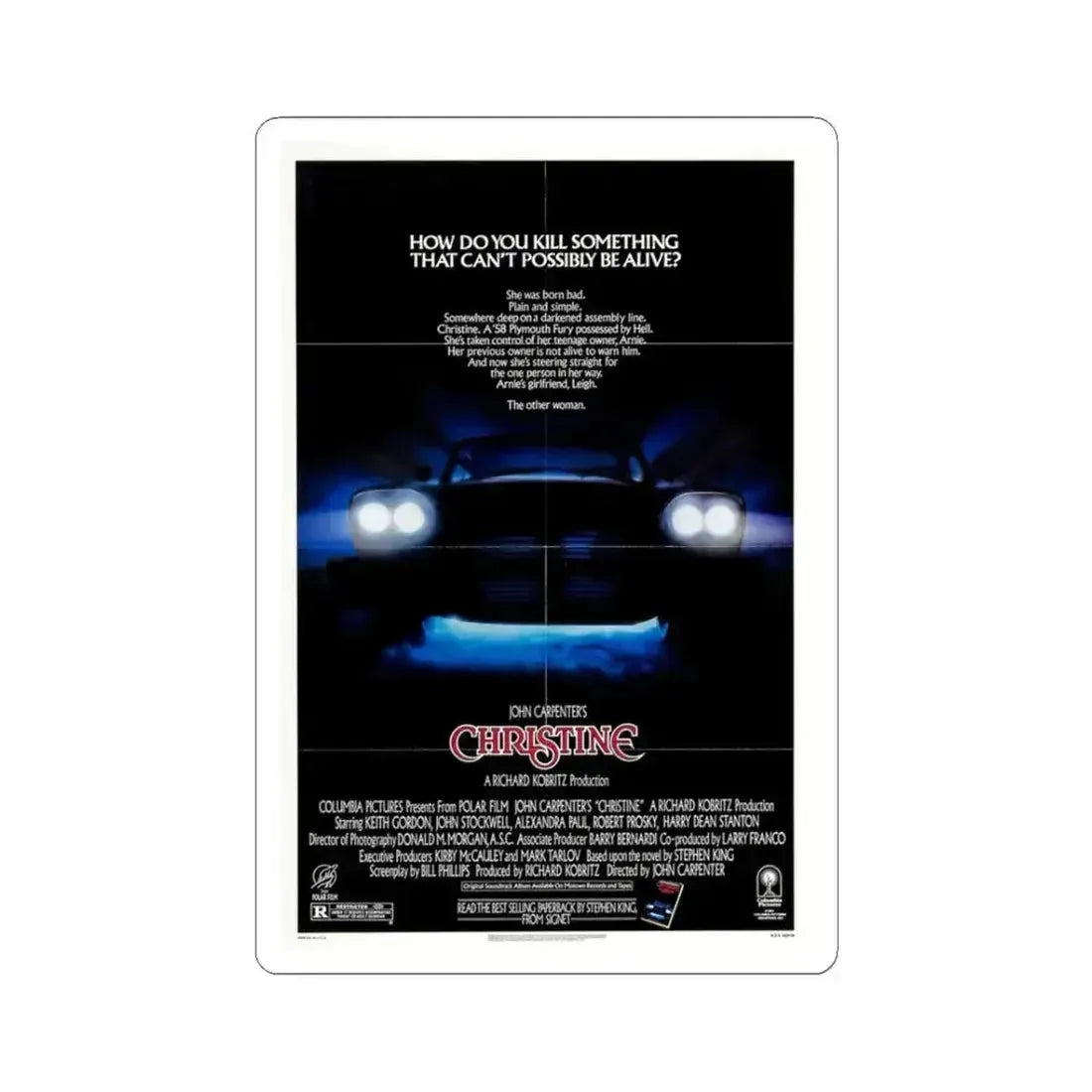 Christine 1983 Movie Poster - STICKER Vinyl Kiss-Cut Decal - The Sticker Space