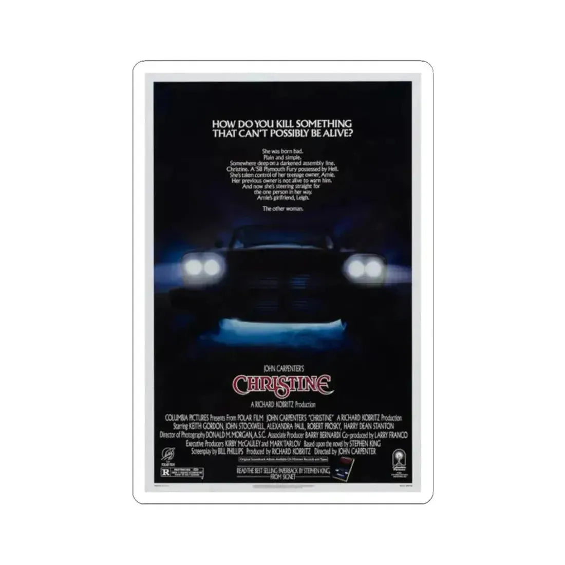CHRISTINE 1983 Movie Poster - STICKER Vinyl Kiss-Cut Decal - The Sticker Space