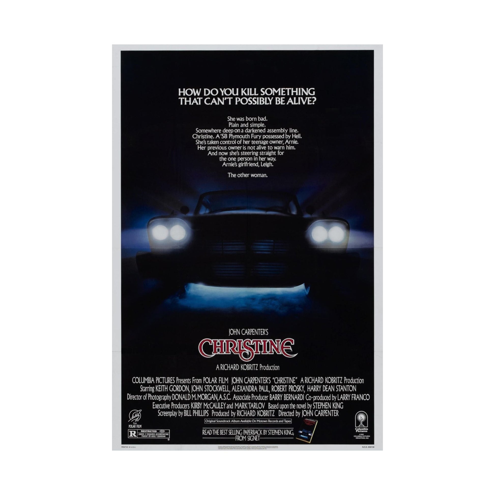 CHRISTINE 1983 - Paper Movie Poster-The Sticker Space