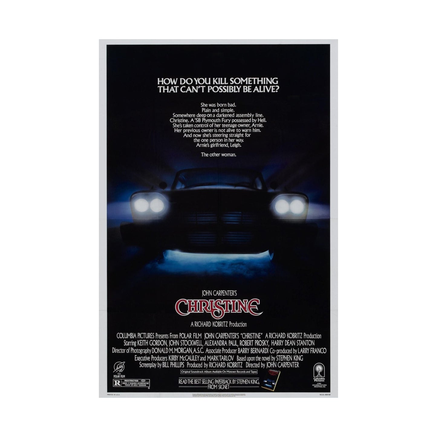 CHRISTINE 1983 - Paper Movie Poster-The Sticker Space