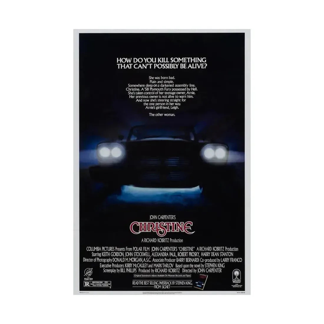 CHRISTINE 1983 - Paper Movie Poster - The Sticker Space