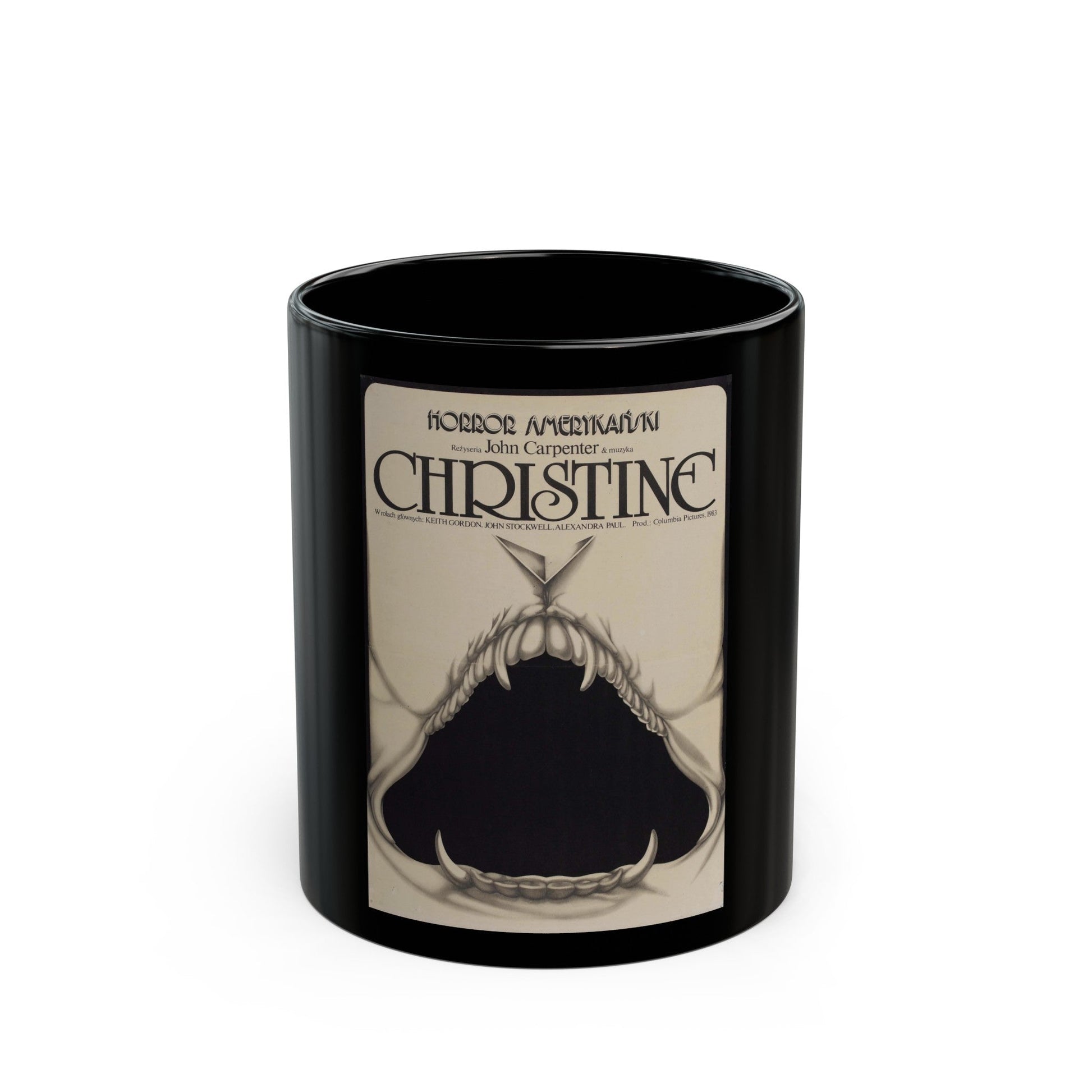 CHRISTINE (POLISH) 1983 Movie Poster - Black Coffee Mug-11oz-The Sticker Space