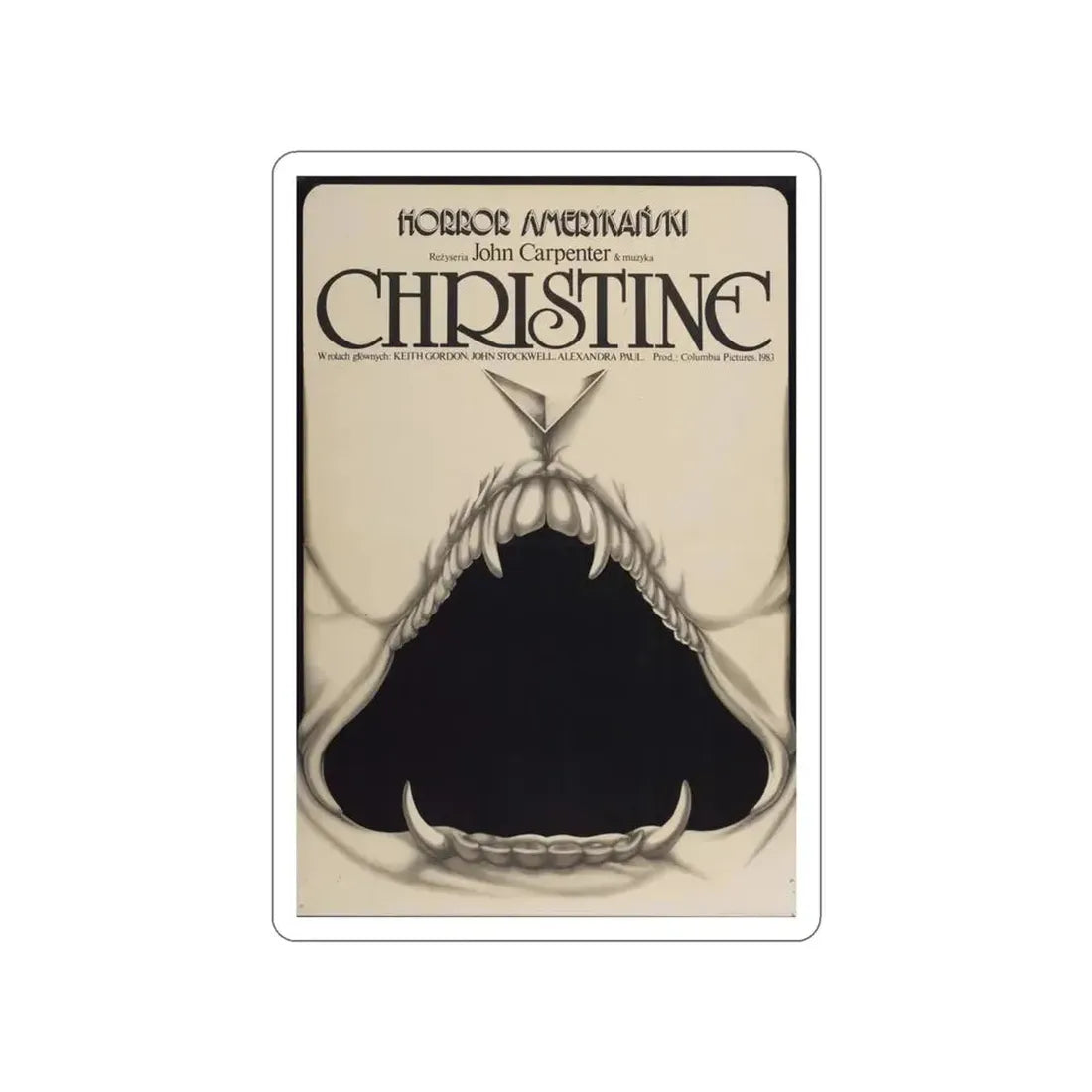 CHRISTINE (POLISH) 1983 Movie Poster STICKER Vinyl Die-Cut Decal - The Sticker Space