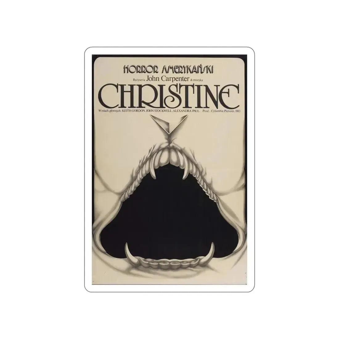 CHRISTINE (POLISH) 1983 Movie Poster STICKER Vinyl Die-Cut Decal - The Sticker Space