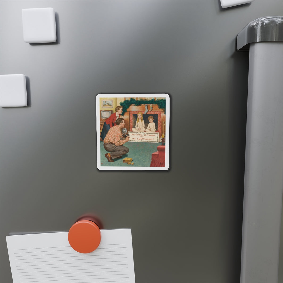 Christmas Greetings, Saturday Evening Post cover, December 11, 1954 (Magazine Illustration) Refrigerator Magnet-The Sticker Space