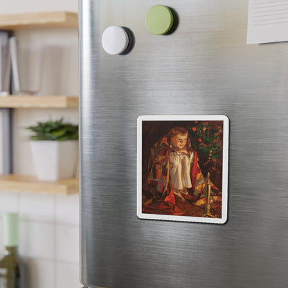 Christmas Morning (Magazine Illustration) Refrigerator Magnet-The Sticker Space