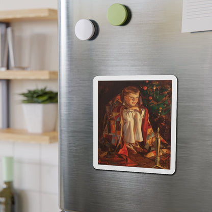 Christmas Morning (Magazine Illustration) Refrigerator Magnet-The Sticker Space