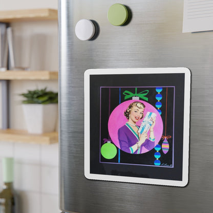 Christmas Present (Magazine Illustration) Refrigerator Magnet-The Sticker Space