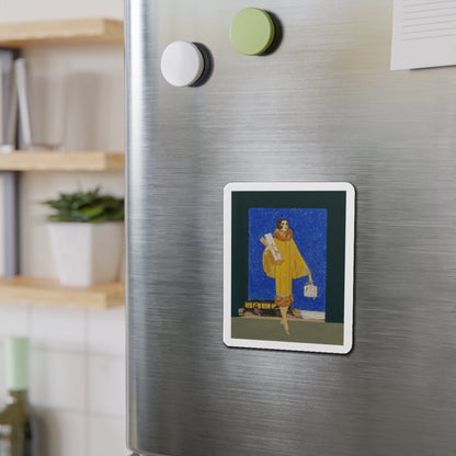 Christmas Shopping (Magazine Illustration) Refrigerator Magnet-The Sticker Space