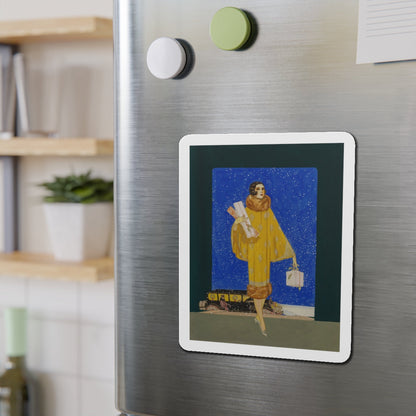 Christmas Shopping (Magazine Illustration) Refrigerator Magnet-The Sticker Space