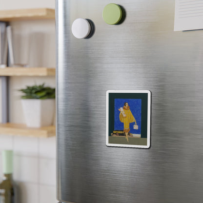 Christmas Shopping (Magazine Illustration) Refrigerator Magnet-The Sticker Space