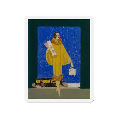 Christmas Shopping (Magazine Illustration) Refrigerator Magnet - The Sticker Space