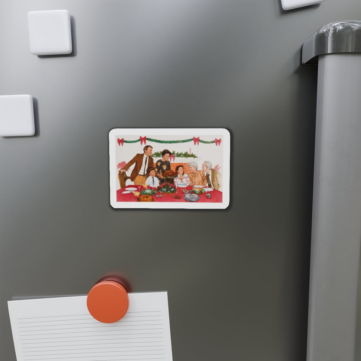 Christmas Themed (Magazine Illustration) Refrigerator Magnet-The Sticker Space