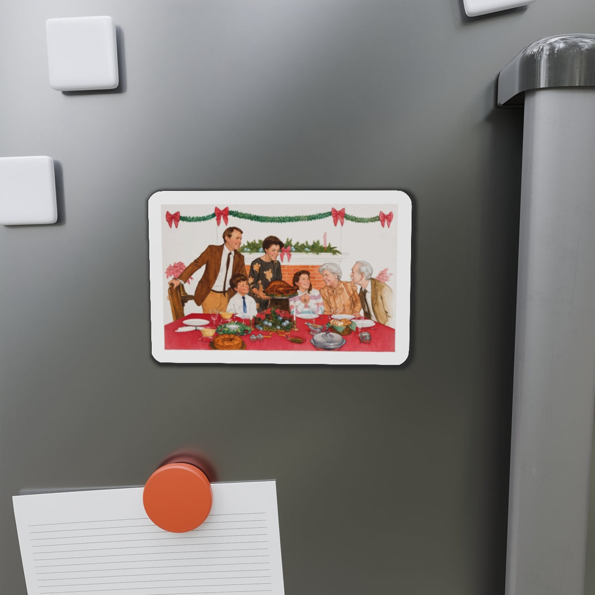 Christmas Themed (Magazine Illustration) Refrigerator Magnet-The Sticker Space