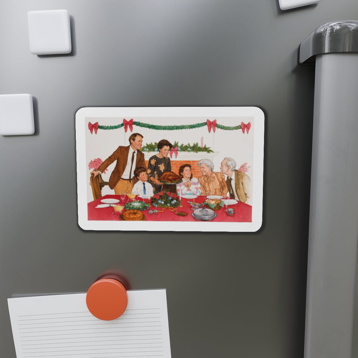 Christmas Themed (Magazine Illustration) Refrigerator Magnet-The Sticker Space