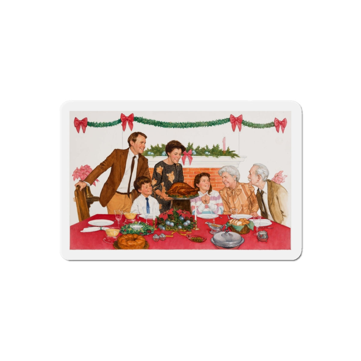 Christmas Themed (Magazine Illustration) Refrigerator Magnet-6 Inch-The Sticker Space