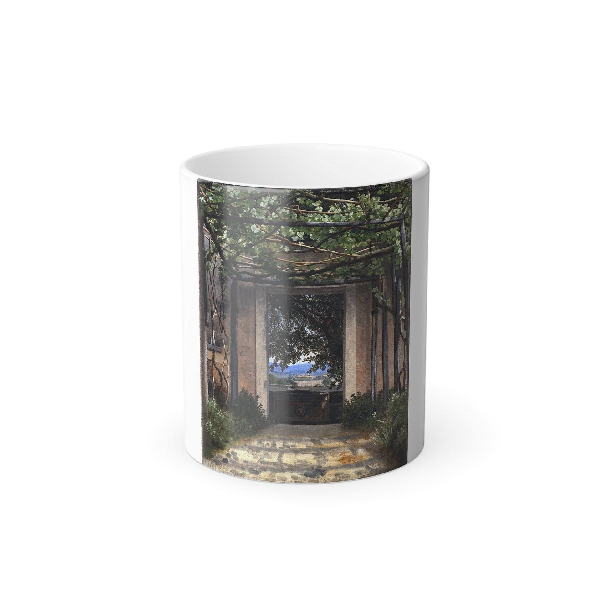 Christoffer Wilhelm Eckersberg (1783-1853) A Pergola - Oil on canvas 1813-1816 - Color Changing Mug 11oz-11oz-The Sticker Space