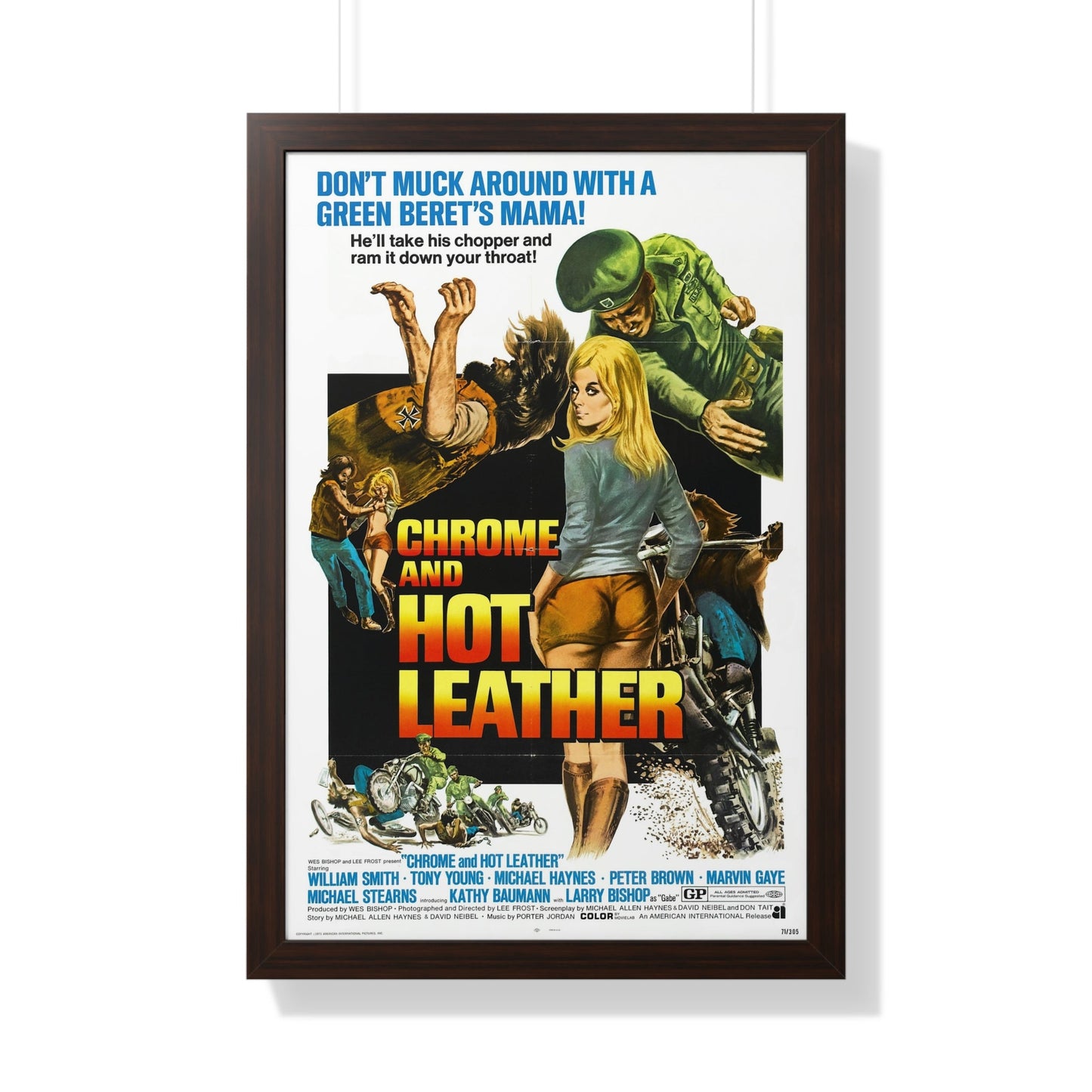 CHROME AND HOT LEATHER 1971 - Framed Movie Poster-20" x 30"-The Sticker Space