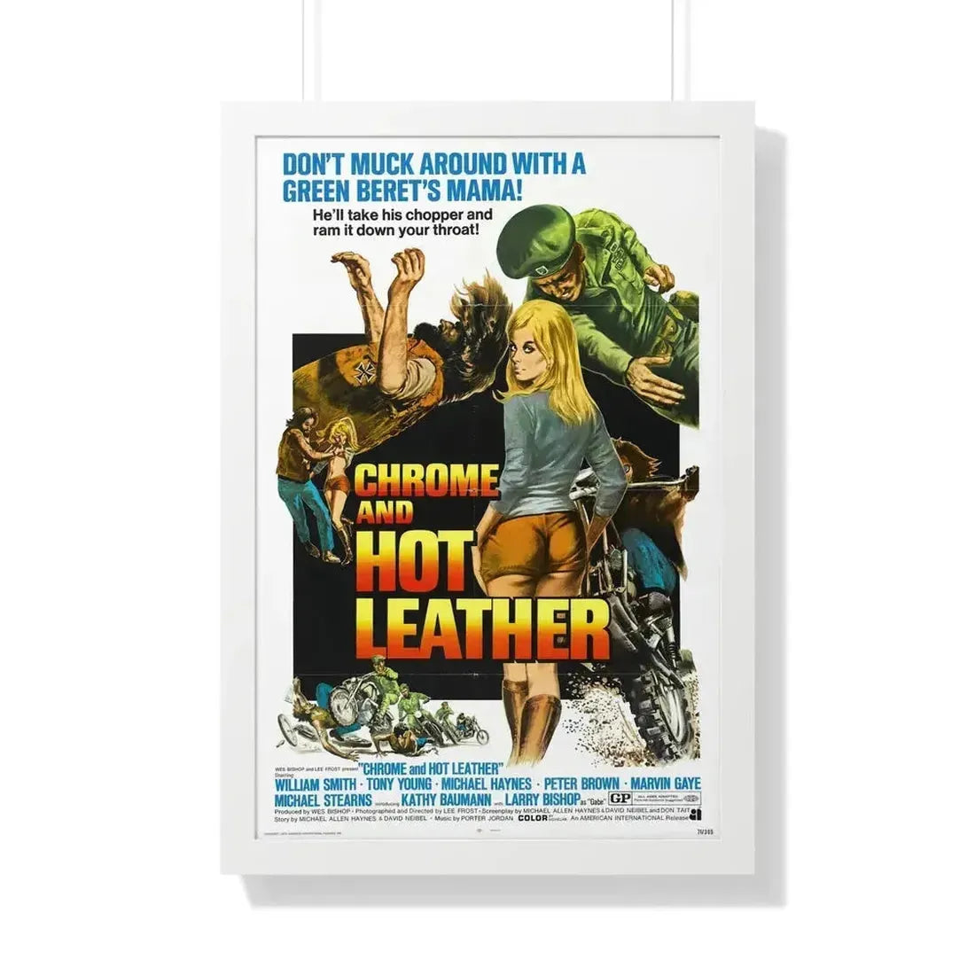 CHROME AND HOT LEATHER 1971 - Framed Movie Poster 20" x 30" White - The Sticker Space