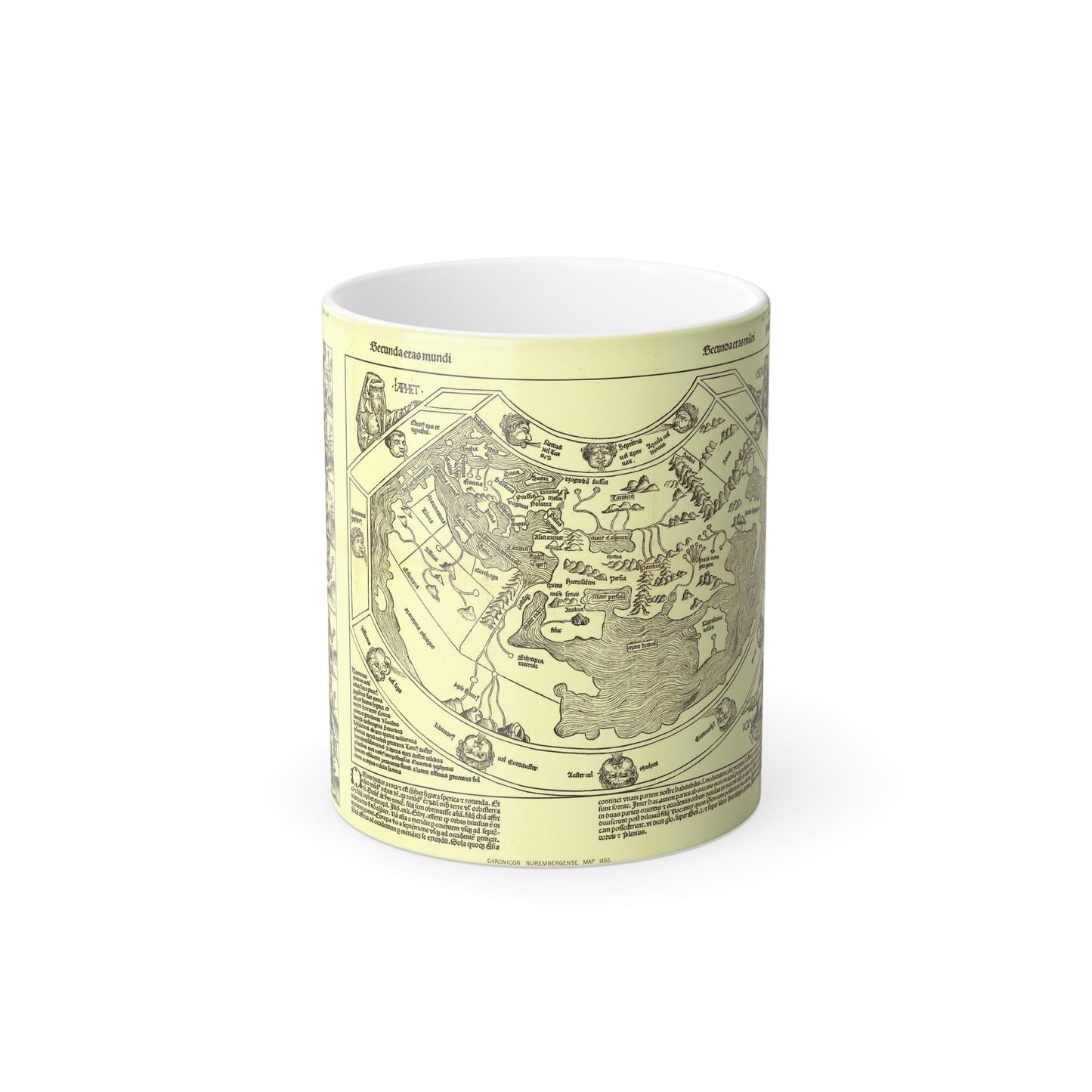 Chronicon Nurembergense Map (1493) (Map) Color Changing Mug 11oz-11oz-The Sticker Space