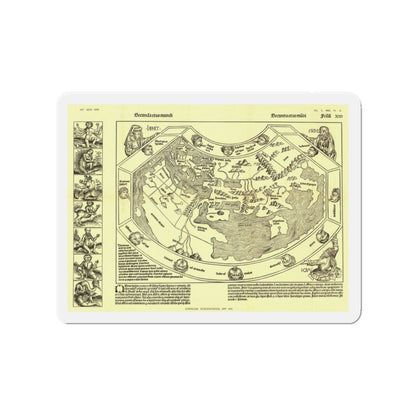 Chronicon Nurembergense Map (1493) (Map) Refrigerator Magnet-3" x 3"-The Sticker Space