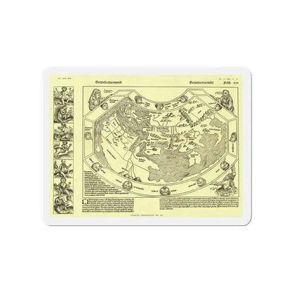 Chronicon Nurembergense Map (1493) (Map) Refrigerator Magnet 4 Inch - The Sticker Space