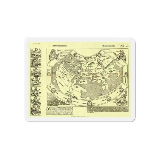 Chronicon Nurembergense Map (1493) (Map) Refrigerator Magnet 6 Inch - The Sticker Space