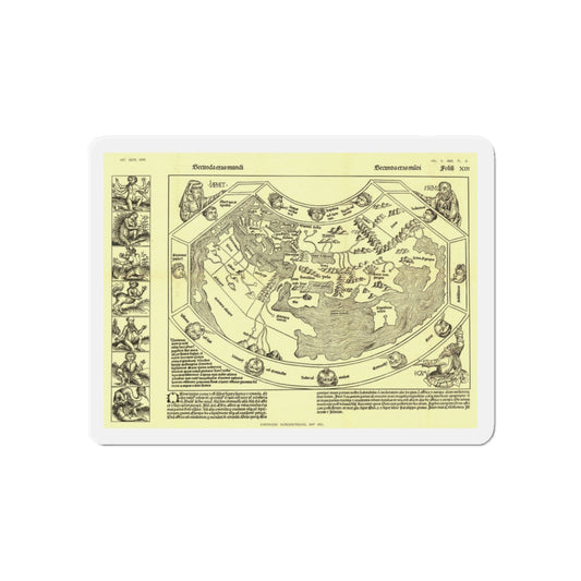 Chronicon Nurembergense Map (1493) (Map) Refrigerator Magnet-6 × 6"-The Sticker Space